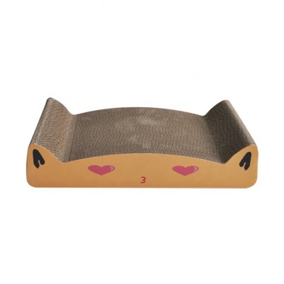 Cute cat expression design recyclable environmentally friendly materials to make indoor cat scratching board